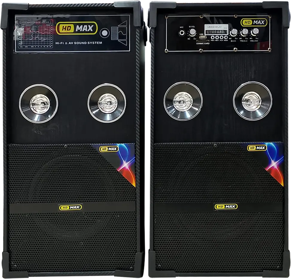 HDMAX Subwoofer Speakers, Bluetooth, USB Port, Black, HD-8000