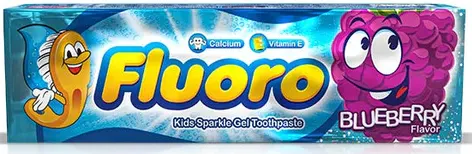 Fluoro Kids Toothpaste with Berry, Sparkle Gel Toothpaste, 50g.