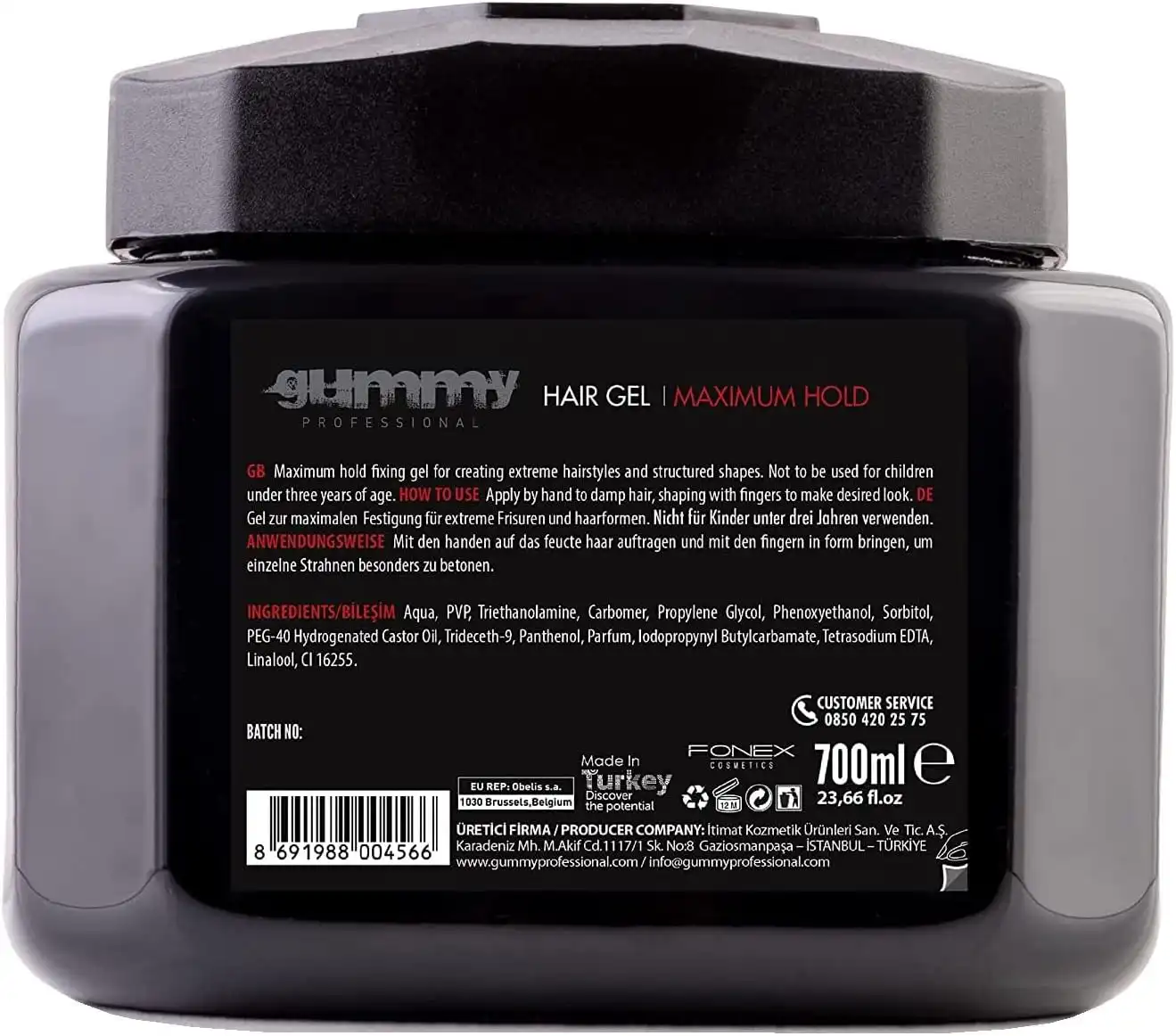 GUMMY HAIR GEL MAXMUM HOLD Extreme Look 700 ML