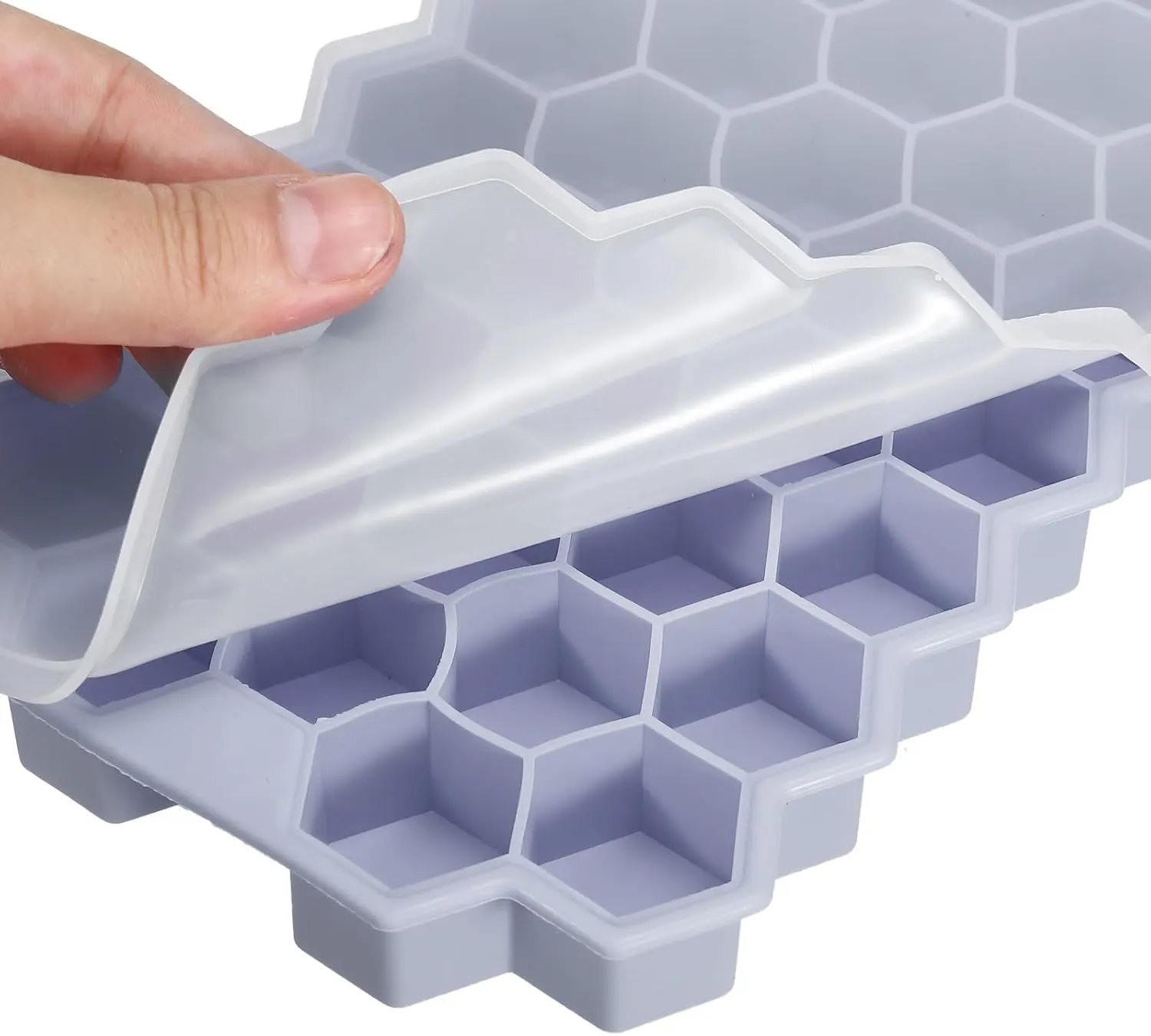 Cell silicone ice mold with lid, colors