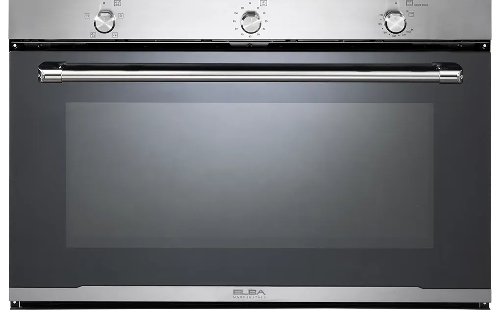 Elba Built-In Oven, 90 Cm, Gas, 118 Litres, Grill, Cooling Fan, Black*Silver, 140-G94F