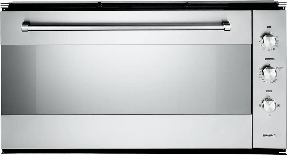 Elba built-in oven, 90 cm, gas, 74 litres, cooling fan, gas grill, silver, 109-52XN