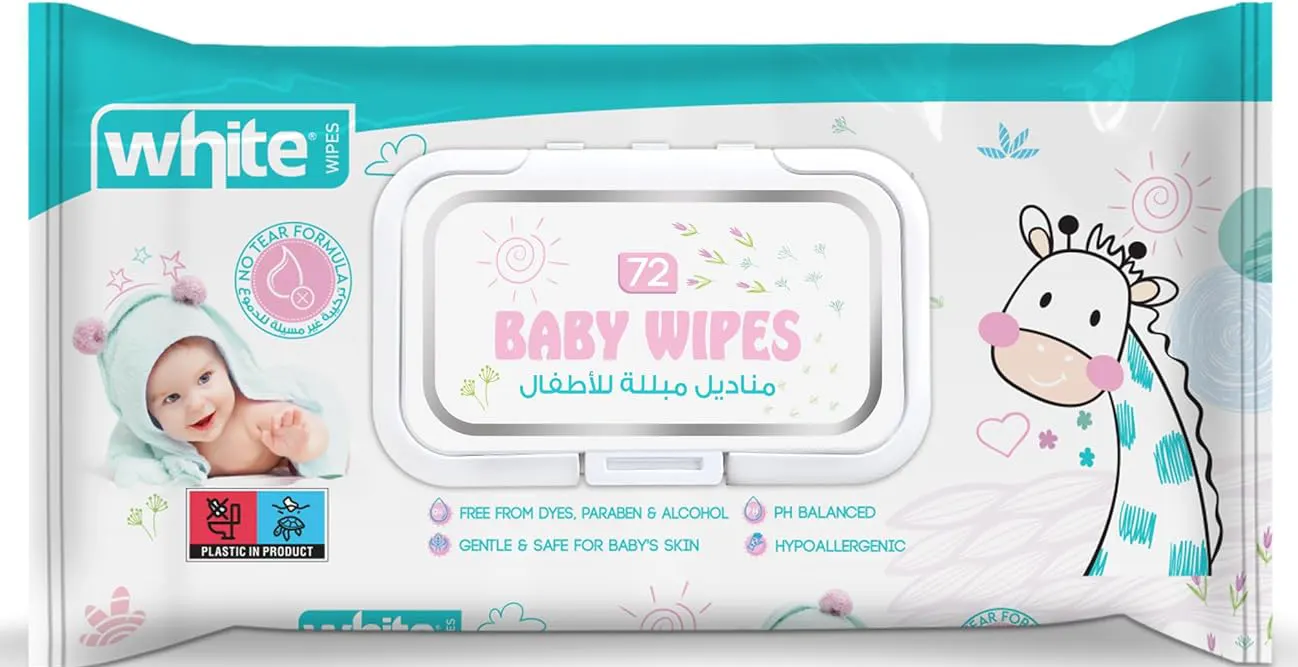 مناديل مبللة للاطفال من وايت، 72 منديل