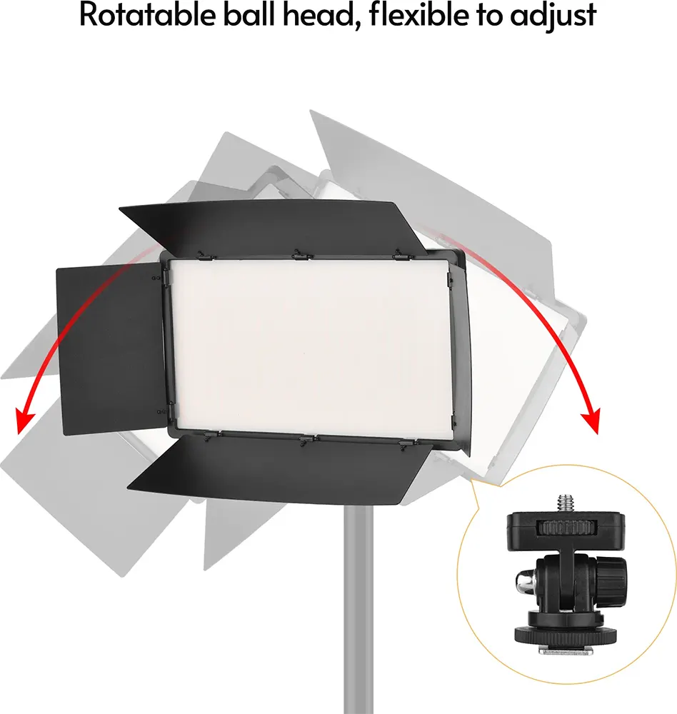 مجموعة إضاءة إحترافية جينرال للتصوير وتسجيل الفيديو، أسود، (2 بطارية + شاحن) هدية، LED-800RGB