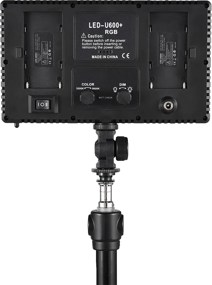 مجموعة إضاءة إحترافية جينرال للتصوير وتسجيل الفيديو، أسود، (2 بطارية + شاحن) هدية، LED-600RGB