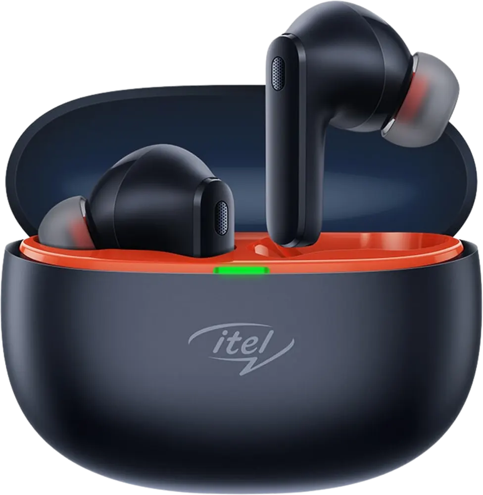 سماعة ايربودز ايتل T11، بلوتوث 5.3، مقاومة للماء، بطارية 400 مللي أمبير، تحكم باللمس، أزرق غامق