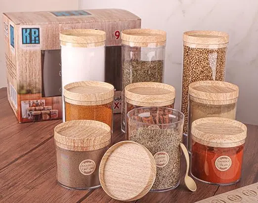 Tulip acrylic bean boxes set, 9 pieces