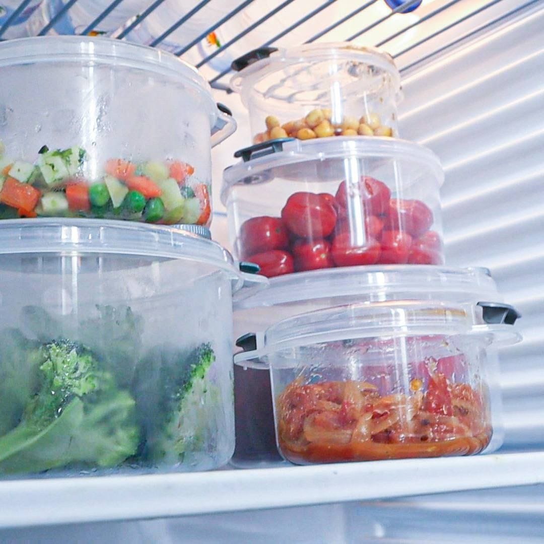 Lyth plastic round refrigerator set, 12 pieces, transparent