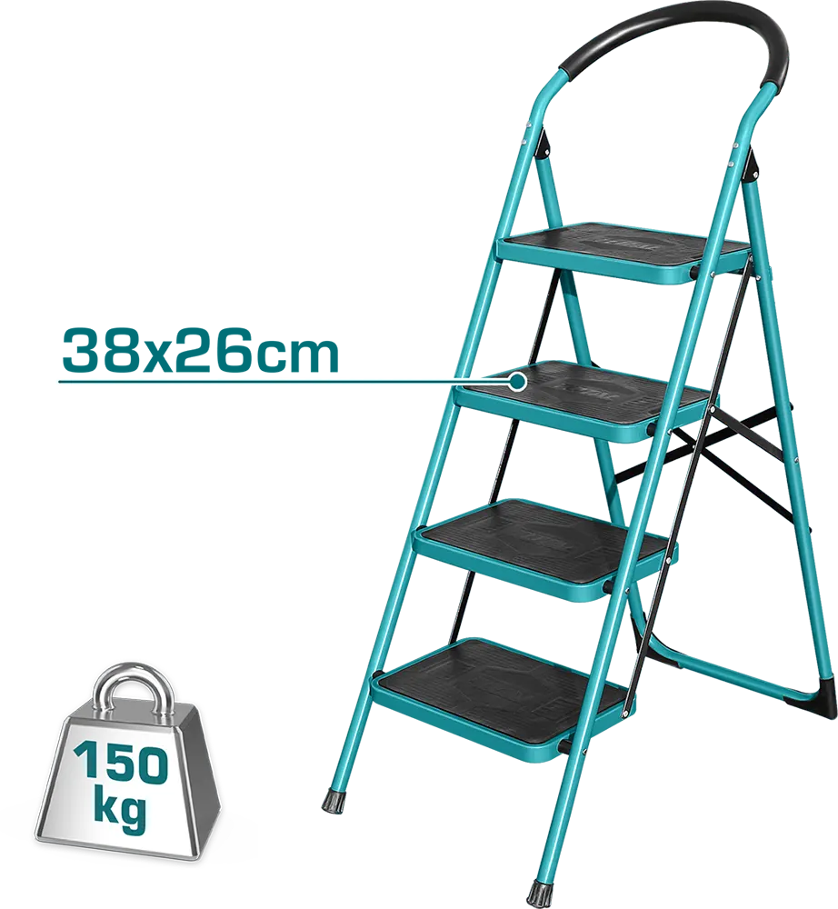 سلم ستيل توتال تولز ، 1.3 متر*4 درجة ، أزرق، THLAD09041