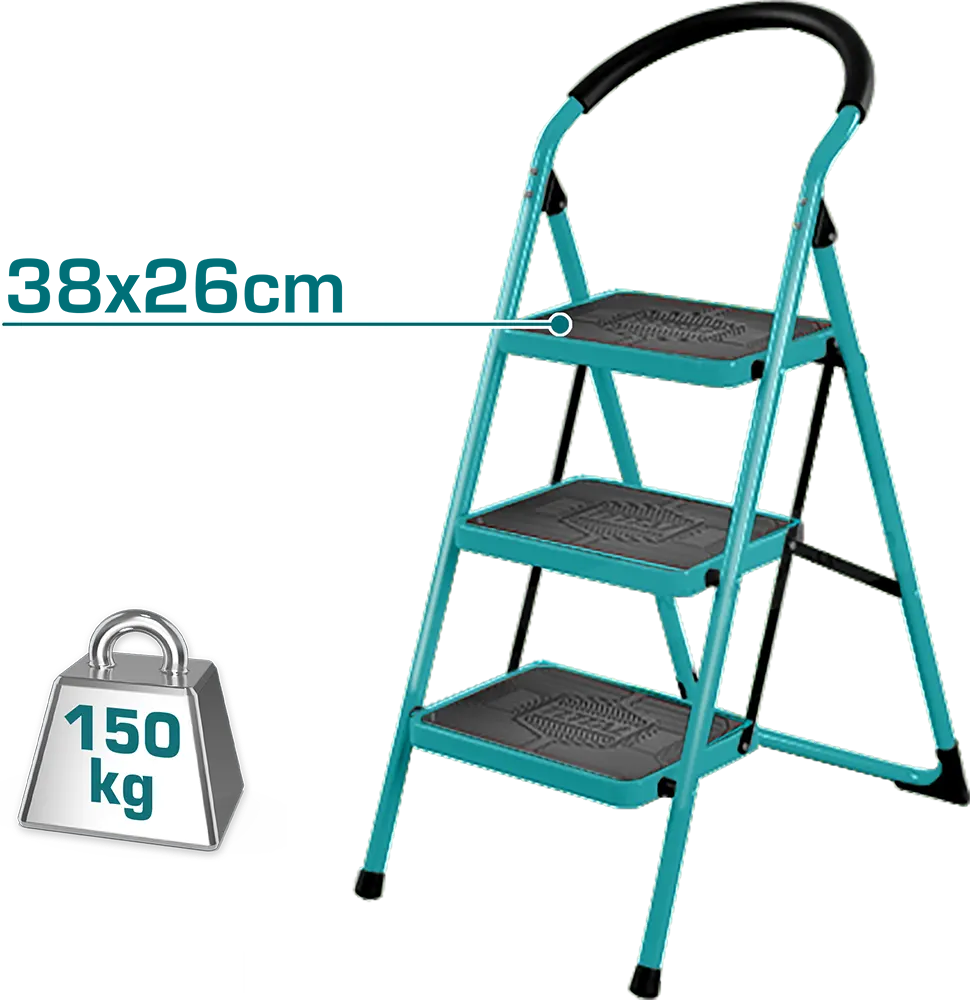 سلم ستيل توتال تولز ، 1.1 متر*3 درجة ، أزرق، THLAD09031