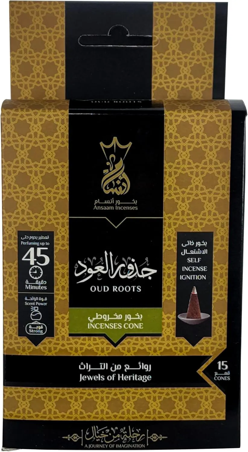 Ansaam Pyramid oud root incense , 15 scent funnels that last up to 45 minutes
