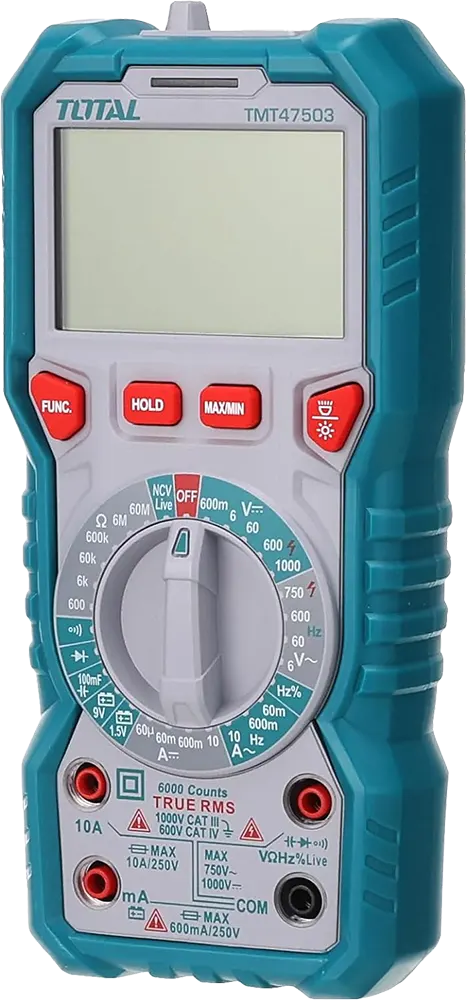 Total Tools Digital Avometer, 1000 Volts, Blue, TMT47503