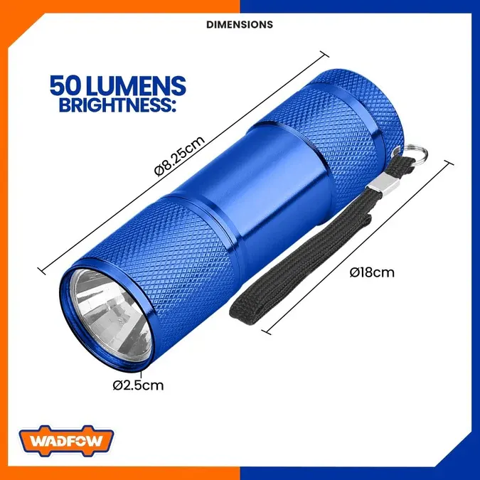 Wadfow Rechargeable Portable LED Flashlight, 50 Bulbs, Blue, WFL2J03