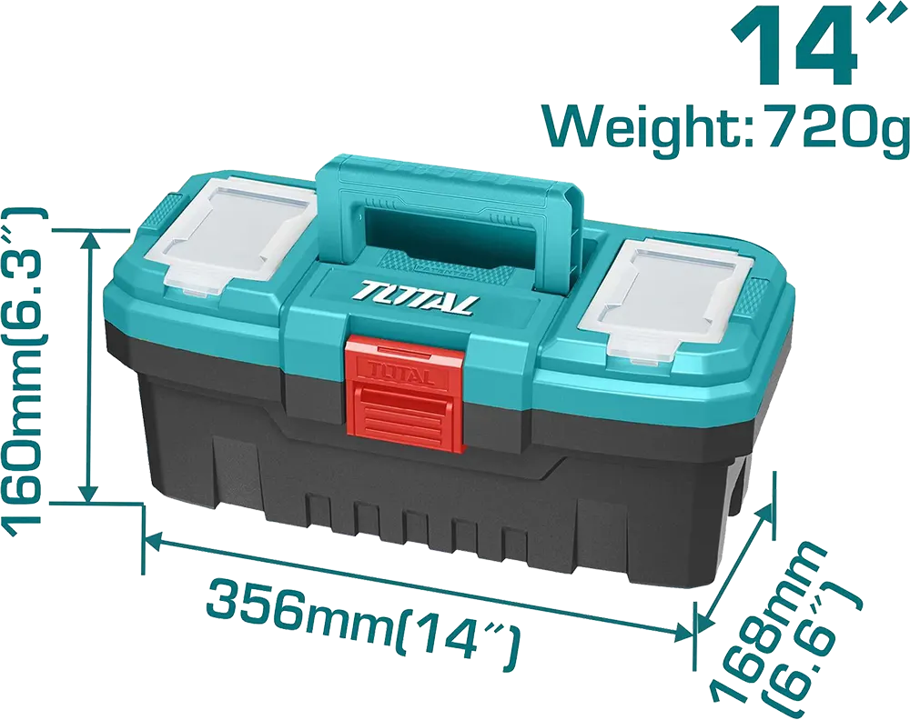 شنطة أدوات توتال تولز بلاستيك، 14 بوصة، أزرق، TPBX0141
