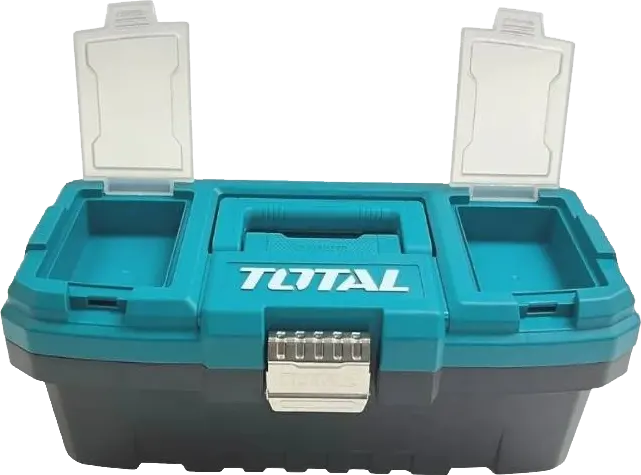 شنطة أدوات توتال تولز بلاستيك، 14 بوصة، قفل معدني، أزرق، TPBX0142