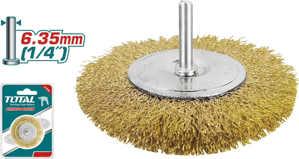 Total Tools Wire Wheel Brush with Shank, 2 Inch, TAC33021