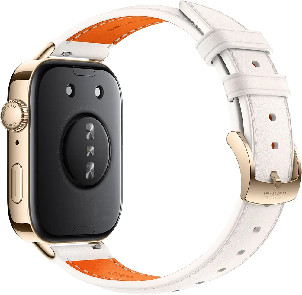 ساعة هواوي الذكية فيت 3 إصدار NFC، شاشة أموليد 1.82 بوصة، حزام جلد أبيض، مقاومة للماء، أبيض