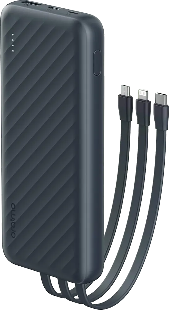 باور بانك اورايمو 10000 ملي امبير، 22.5 واط، شحن سريع، USB-A، نوع C، مايكرو، رمادي، OPB-P7101