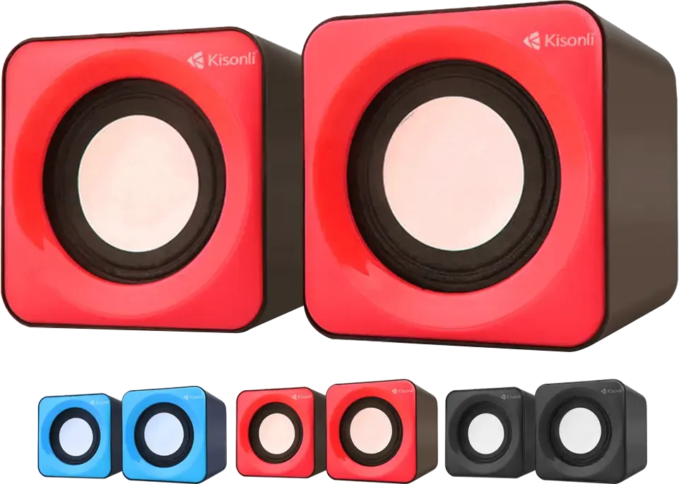 Kisonli Wired USB Multimedia Speaker For PC, Multi-Color, V310