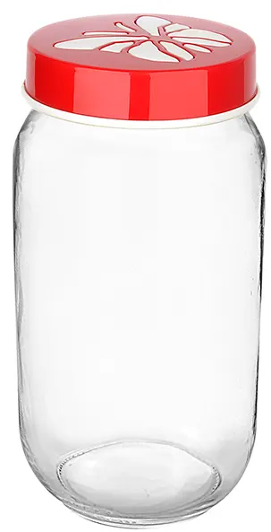 برطمان زجاج فراشة  بغطاء لف من تيتيز، 1000 مل ،ألوان متعددة،KC-165