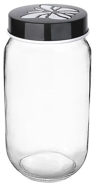 Titiz Butterfly glass jar with twist lid, 1000 ml, multiple colors, KC-165