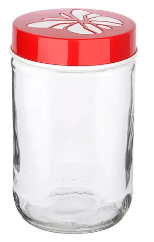 برطمان زجاج فراشة بغطاء لف من تيتيز، 660 مل ،ألوان متعددة،KC-164