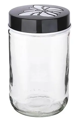 Titiz Butterfly Glass Jar with Twist Lid , 660 ml, Multiple Colors, KC-164