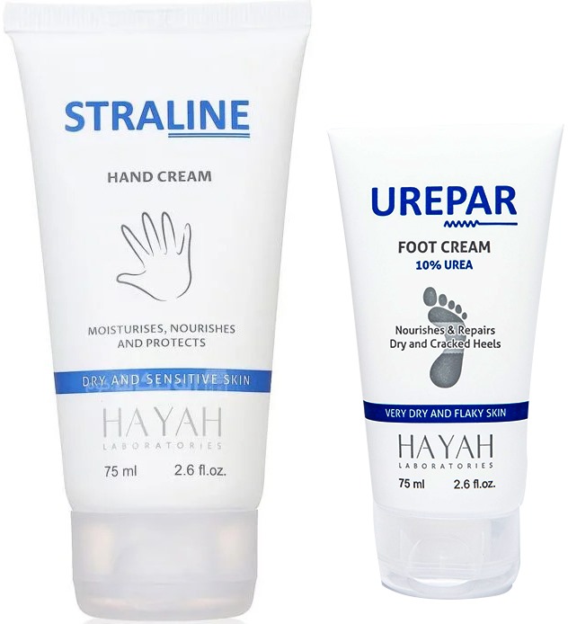 Starline Moisturizing Hand Cream, 75ml + Urepar Moisturizing Foot Cream, 75ml.