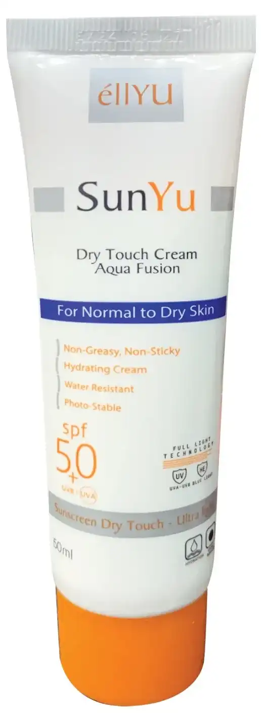 واقي شمس إليو سونيو دراي تاتش كريم جل أكوا فيوجن ، عامل حماية من الشمس 50+، 50مل