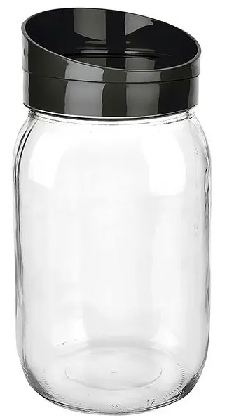 Titiz Glass jar with twist lid , 1 liter, multiple colors, KC-518