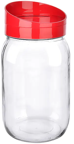 Titiz Glass jar with twist lid , 1 liter, multiple colors, KC-518