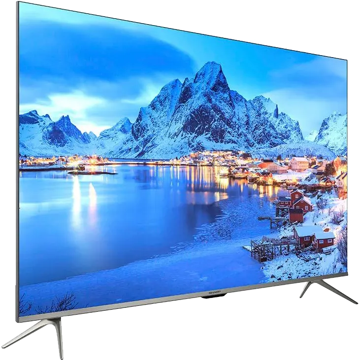 Sharp TV, 65 Inches, Smart Android, Built-In Receiver, Frameless, LED, 4K Resolution, Model 4T-C65DL6EX