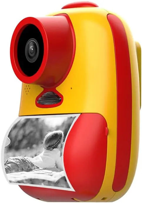 Children's camera and instant photo printer with LED light, 1080P resolution, 1000 mAh built-in battery, colors