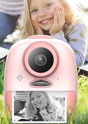 Children's camera and instant photo printer with LED light, 1080P resolution, 1000 mAh built-in battery, colors