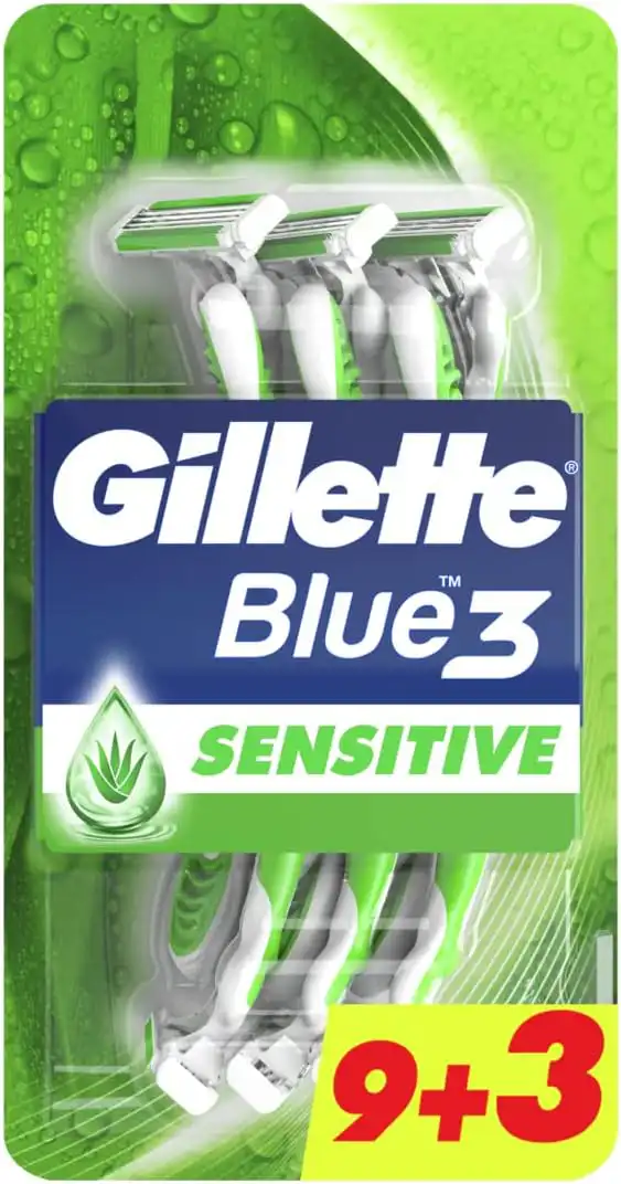 شفرات حلاقة للرجال 9+3 من جيليت بلو 3 للبشرة الحساسة