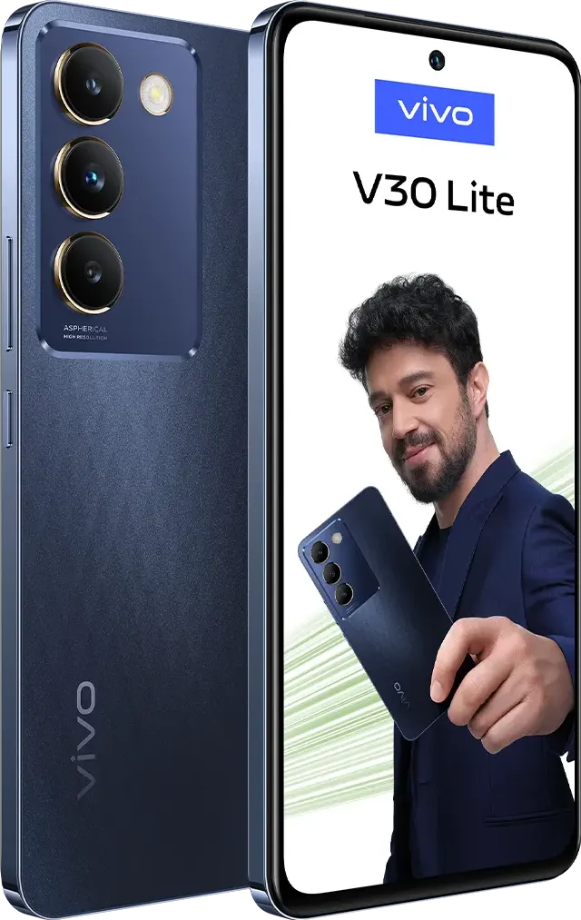 VIVO V30 Lite Dual SIM, 256GB Memory, 8GB RAM, 4G LTE, Crystal Black