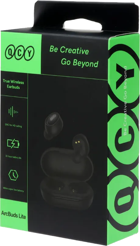 Wireless Earbuds QCY Arcbuds Lite, Bluetooth 5.3, Water resistant, 380mAh Battery, Black