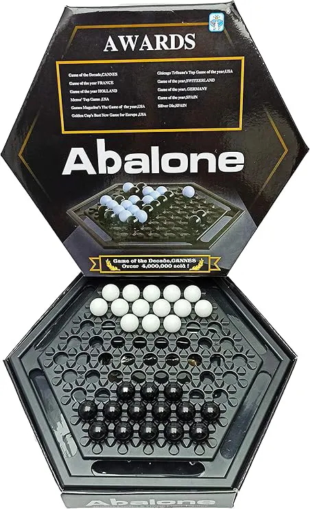 Abalone board game for children, black and white