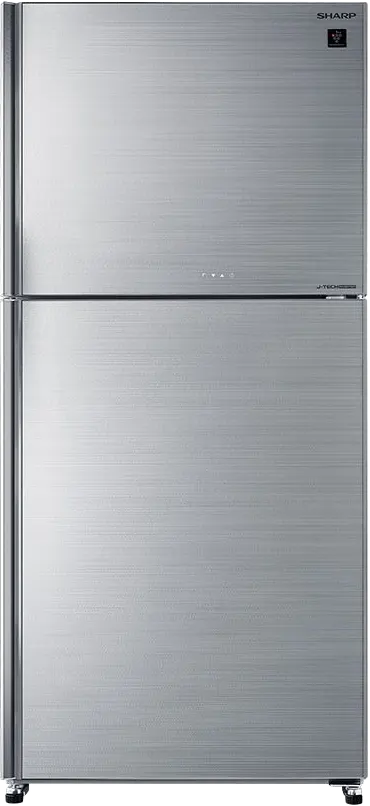 Sharp Refrigerator, No Frost, 538 Liters, 2 Doors, Inverter, Digital, Plasma, Silver Glass, SJ-GV69G-SL