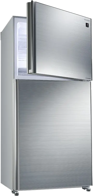 Sharp Refrigerator, No Frost, 538 Liters, 2 Doors, Inverter, Digital, Plasma, Silver Glass, SJ-GV69G-SL