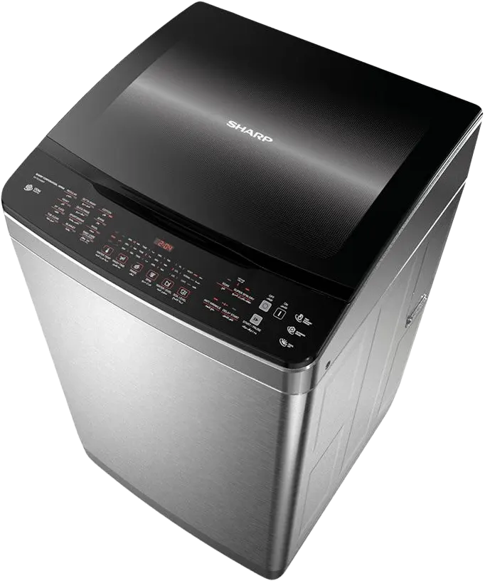 غسالة ملابس فوق اتوماتيك شارب تحميل أمامي، 15 كيلو، شاشة تاتش ديجيتال، انفرتر، فضي، ES-TD15GSSP