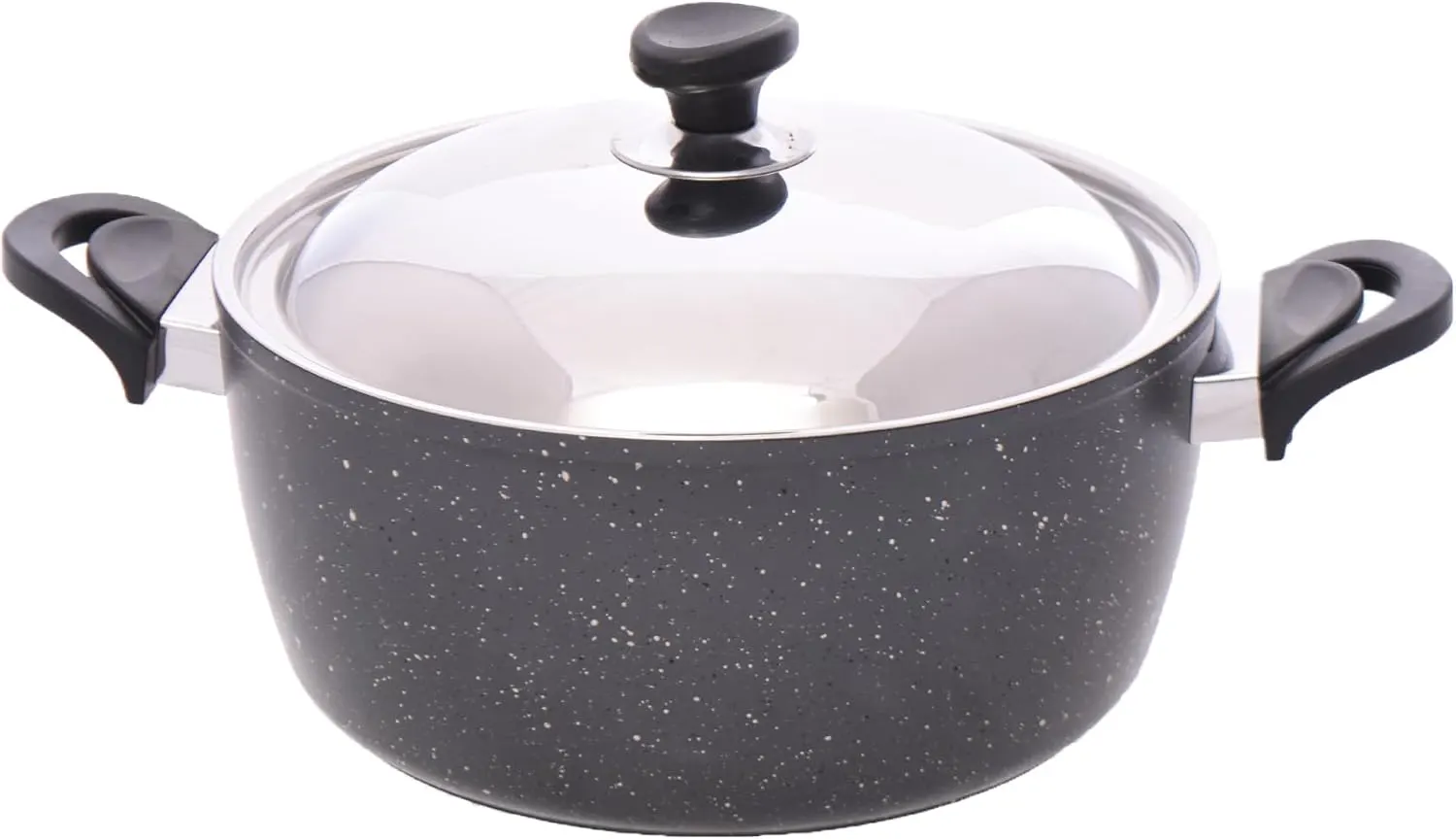 Saflon Round Granite Pot, Size 26, Grey
