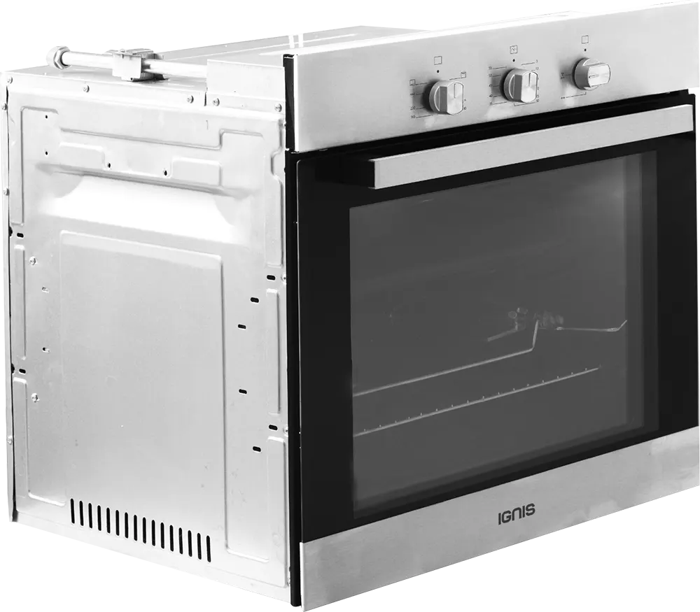 Ignis Built-in Oven, 60cm, Gas, 65L, Gas Grill, Fan, Black*Silver, FGK60GGFX