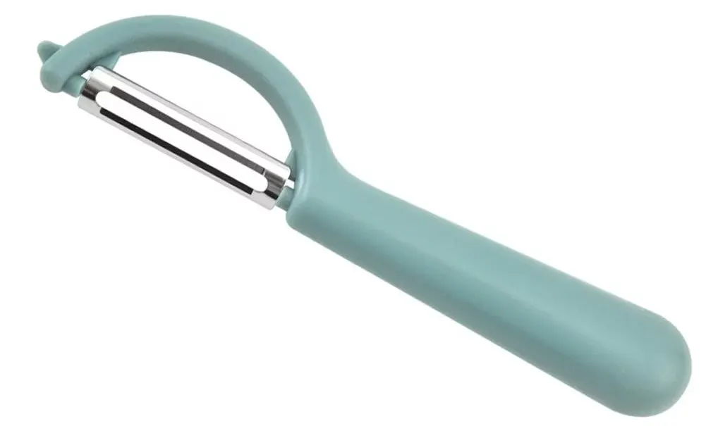 Stainless steel potato peeler with silicone handle, multiple colors