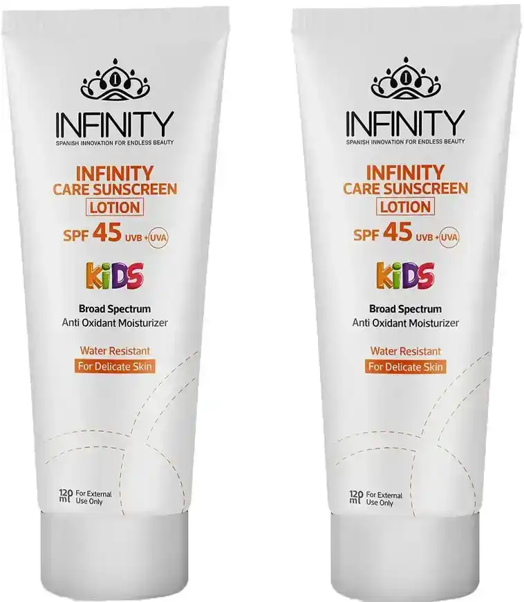 واقي شمس انفنتي للأطفال، عامل حمايه 45+، للبشرة الحساسة، 120 مل، لوشن (1+1)
