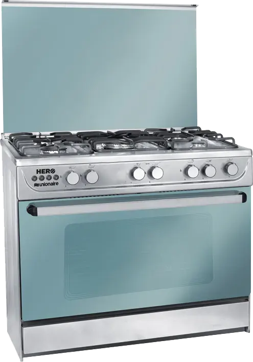 Unionaire Hero Cooker , 90 x 60 cm, 5 Burners, silver, C69SS-F2C-447-FSO-HERO-2W