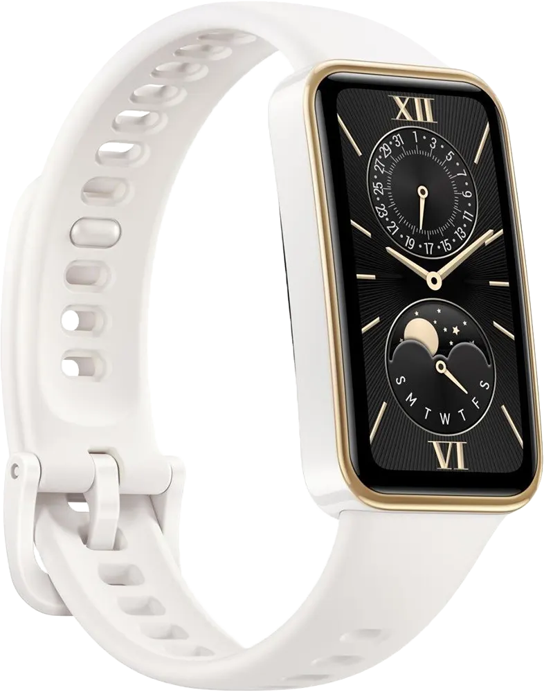 ساعة يد هواوي باند 9 ، شاشة اموليد تعمل باللمس 1.47 بوصة ، مقاومة للماء، سوار مطاطي ، بطارية تدوم حتى 9 يوم ، أبيض