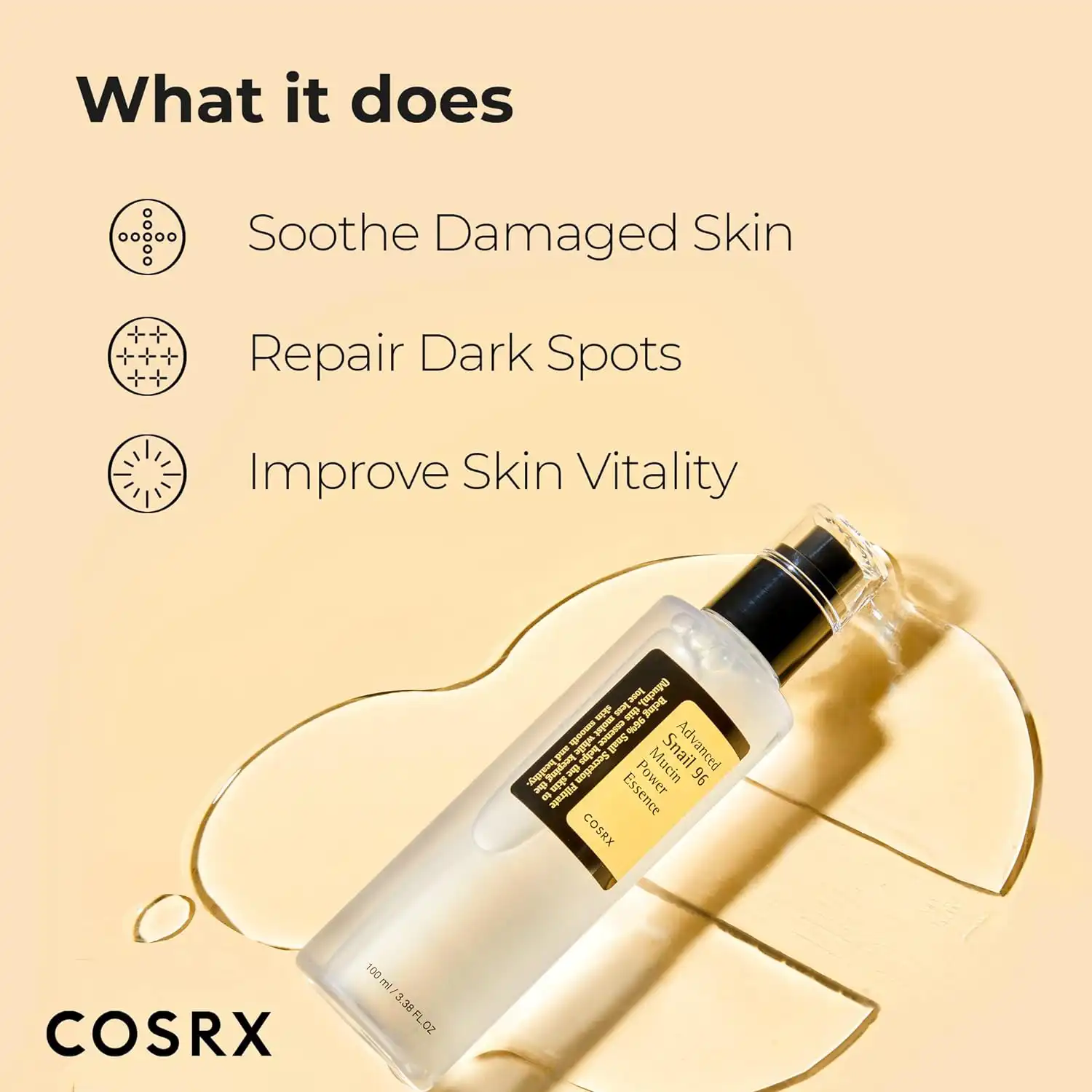 سيروم الحلزون cosrx advanced snail 96 mucin power essence للوجه، 100 مل