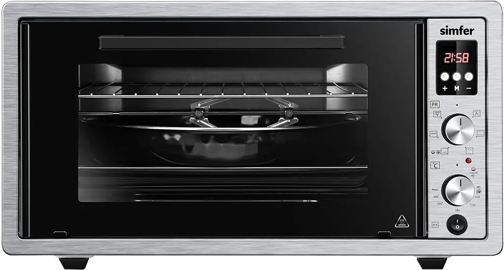 فرن كهربا سمفير، 45 لتر، 1400 وات، شواية، مروحة، شاشة ديجيتال، ستانلس ستيل، فضي، 1215142