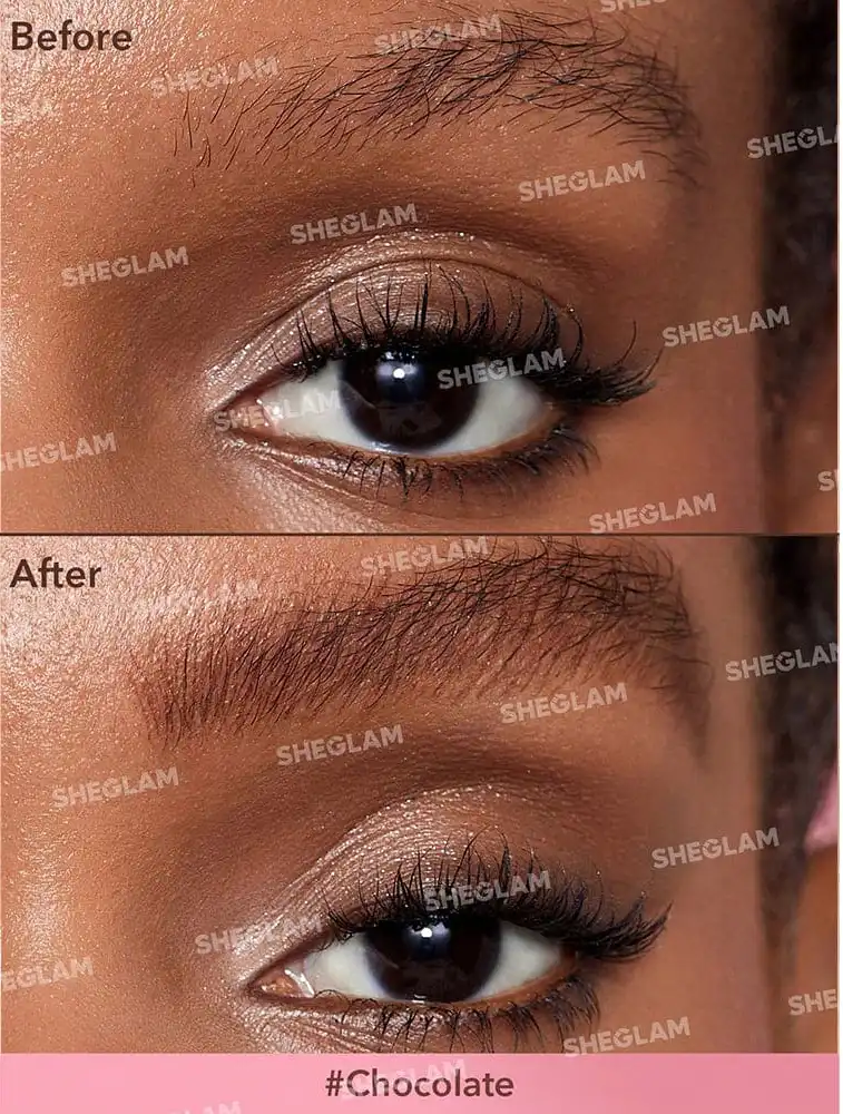 SHEGLAM BROW FECTION ANGLED BRUSH & DIP ,CHOCOLATE